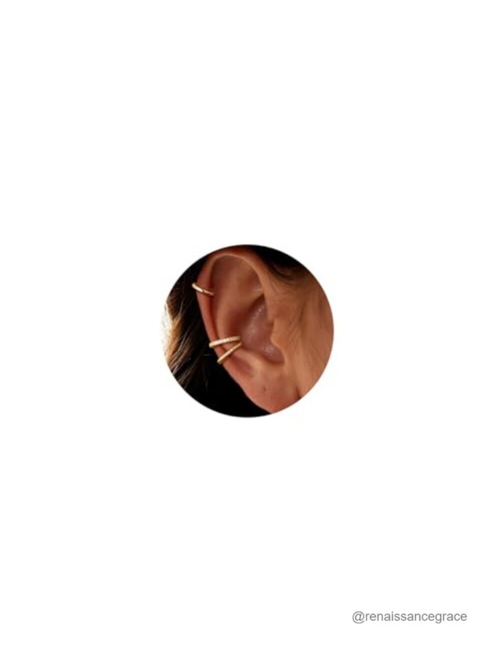 14K Gold Plated Ear Cuff Set for Women - Non Piercing Cartilage Cuff Trio